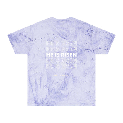He Is Risen tie dye cross